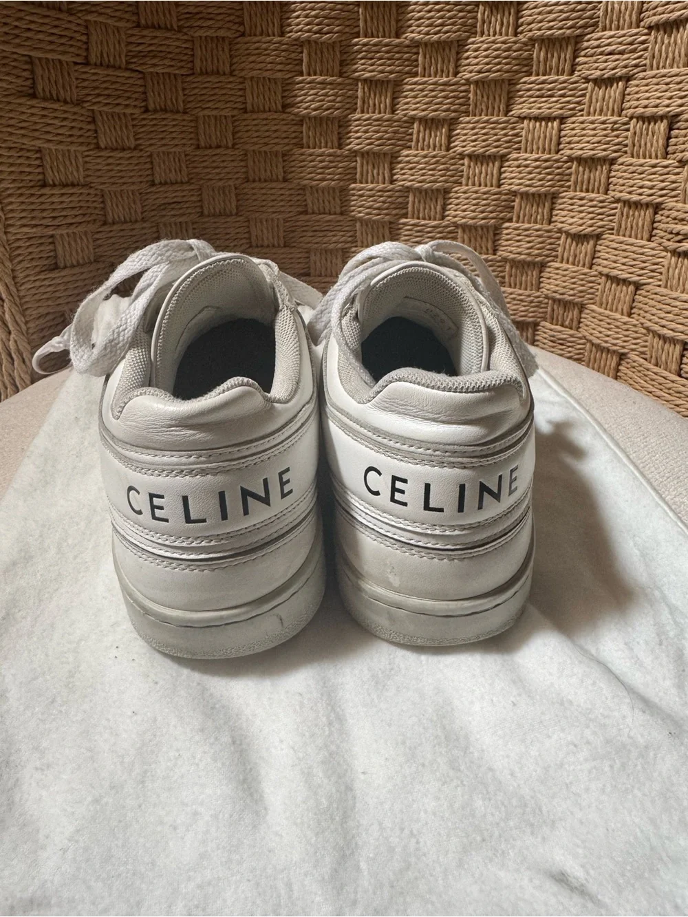 Celine White Leather Womens Low-Top Sneakers Size 37